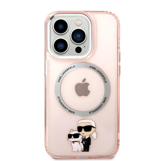 Apple iPhone 14 Pro Karl Lagerfeld MagSafe Compatible IML Karl and Choupette NFT puzdro (Ružový) – KLHMP14LHNKCIP
