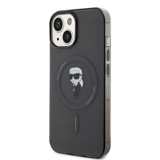 Apple iPhone 15 Karl Lagerfeld IML Ikonický MagSafe puzdro (Čierny) – KLHMP15SHFCKNOK