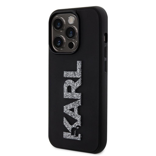 Apple iPhone 15 Pro Karl Lagerfeld 3D Glitter Karl puzdro (Čierny) – KLHCP15L3DMBKCK