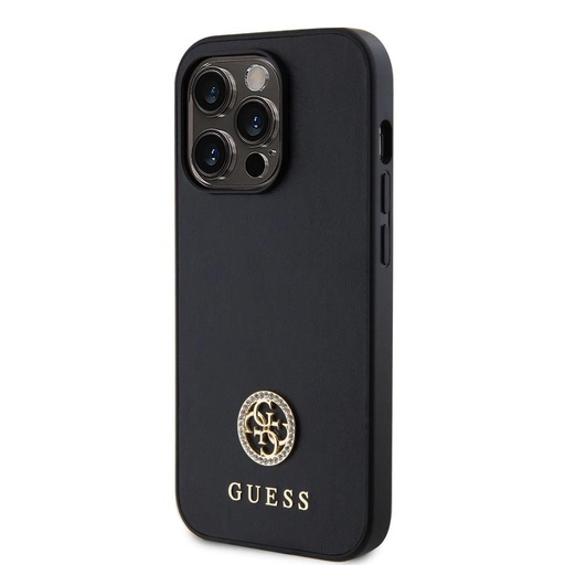 Apple iPhone 15 Pro Max Guess PU 4G Strass Metal Logo puzdro (Čierny) - GUHCP15XPS4DGPK