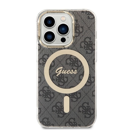 Apple iPhone 15 Pro Guess IML 4G MagSafe puzdro (Čierny) - GUHMP15LH4STK