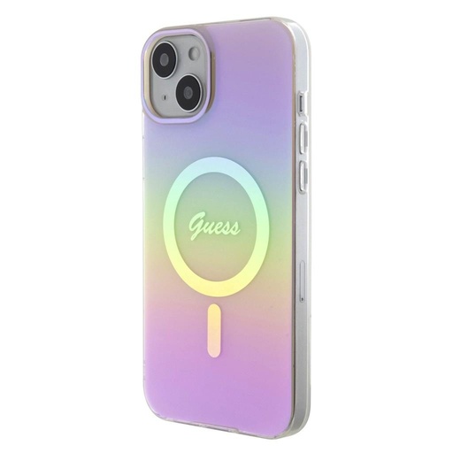 Apple iPhone 15 Guess IML Iridescent Script MagSafe puzdro (Ružový) - GUHMP15SHITSP