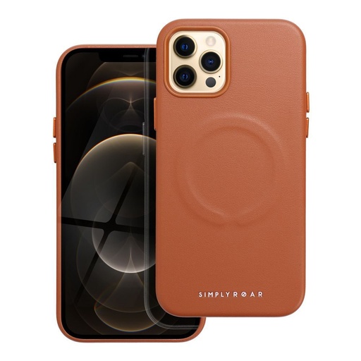 Apple iPhone 12 Pro Roar Leather magsafe zadný kryt (Hnedý)