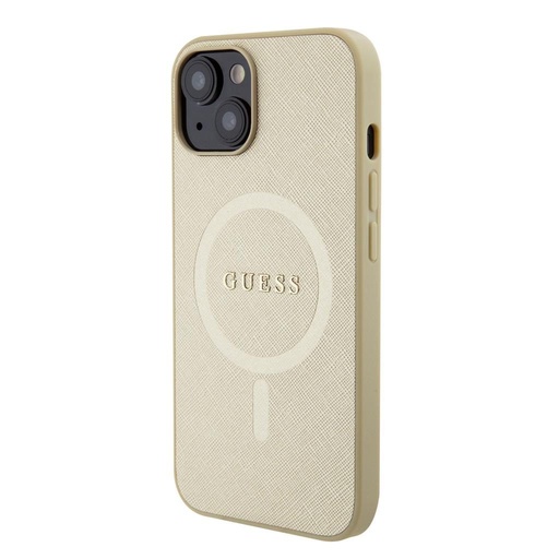 Apple iPhone 15 Plus Guess PU Saffiano MagSafe puzdro (Béžový) - GUHMP15MPSAHMCB