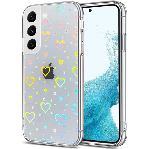 Samsung Galaxy A13 4G lesklý srdce vzorovaný silikónový zadný kryt (Priehľadný)