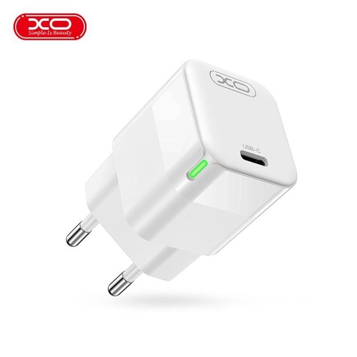 XO CE06 PD 30W rýchlonabíjačka (Biely) – GaN technológia, LED s displejom