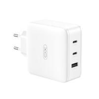 XO CE14 rýchlonabíjačka max. 100W (Biely) – 2× USB-C 100W + USB-A 18W, GaN technológia