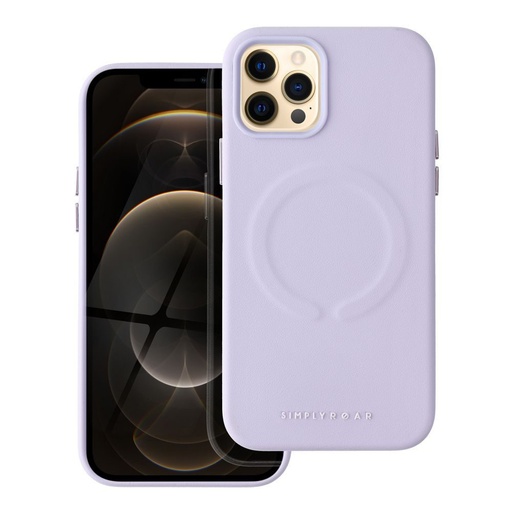 Apple iPhone 12 Pro Roar Leather magsafe zadný kryt (Fialový)