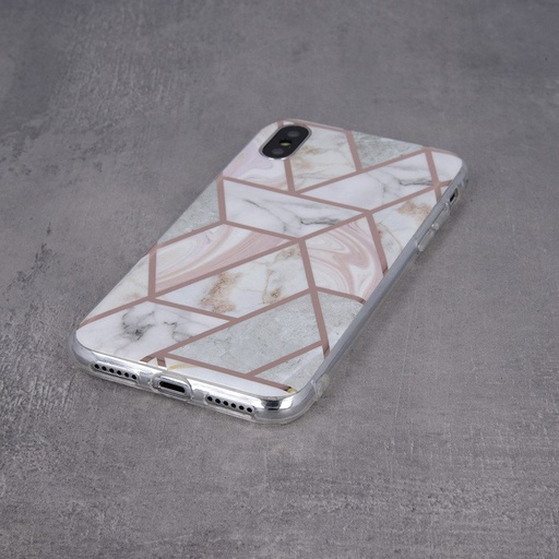 Apple iPhone 12 / iPhone 12 Pro geometric marmur zadný kryt (Ružový)