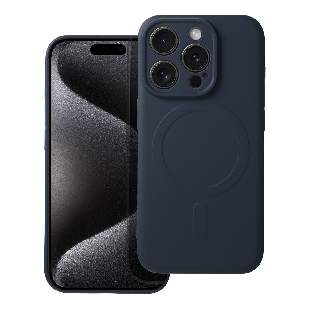 Apple iPhone 15 Pro Silicone mag cover magsafe hátlap tok (Kék titánium)