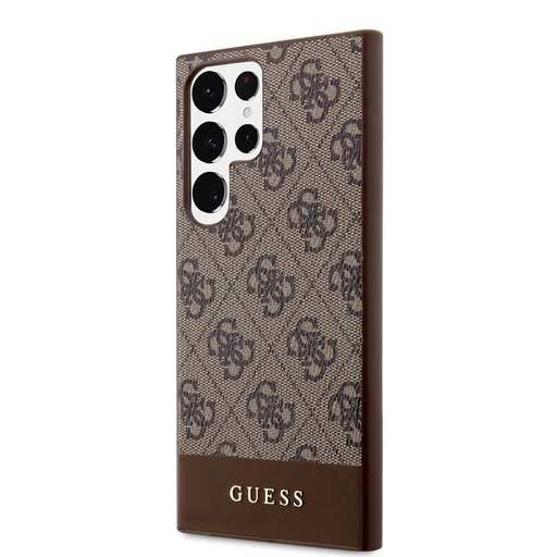 Samsung Galaxy S24 Ultra Guess PU 4G Stripe puzdro (Hnedý) - GUHCS24LG4GLBR