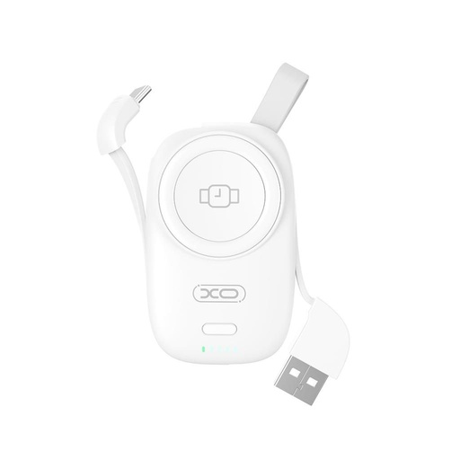 XO PR225 power bank 1200 mAh (Biely) – iWatch nabíjačka, dvojitý bemenetes kábel