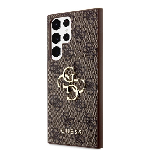 Samsung Galaxy S24 Ultra Guess PU 4G Metal Logo puzdro (Hnedý) - GUHCS24L4GMGBR