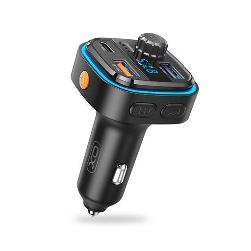 XO BCC08 FM transmitter, bluetooth, USB-C port, 3.1A, pendrive bement čierny