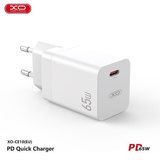 XO CE10 PD 65W rýchlonabíjačka (Biely) – USB-C konektor
