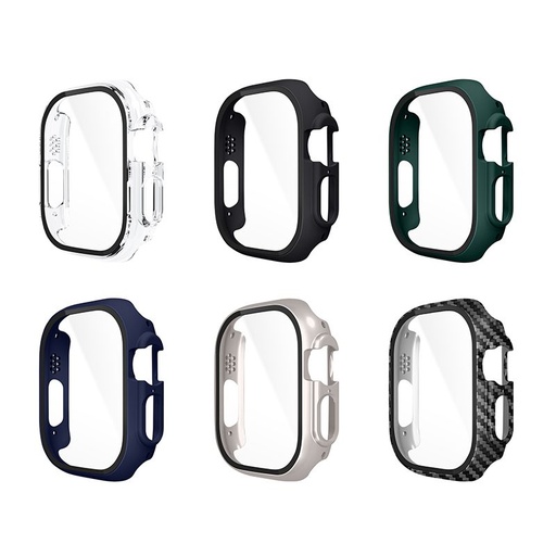 Apple Watch Ultra Hoco WS6 Shadow series puzdro integrovaný s ochranným sklom (Čierny)