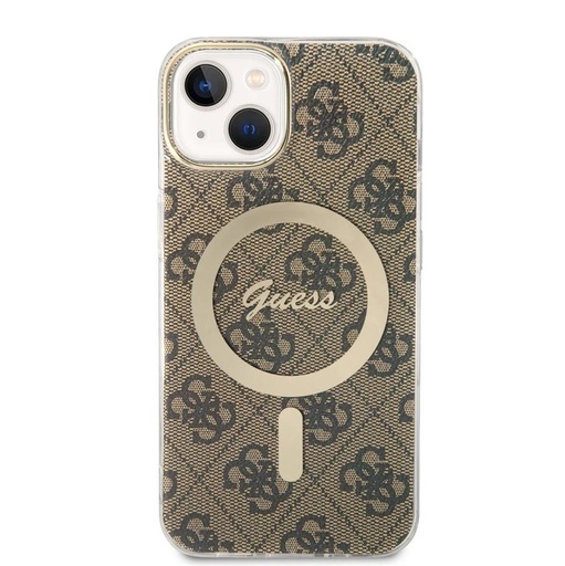 Apple iPhone 13 Guess 4G IML MagSafe puzdro (Hnedý) - GUHMP13MH4STW