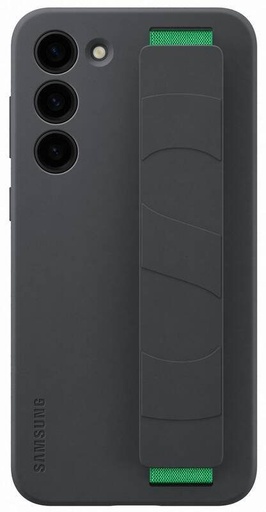 Samsung Galaxy S23 Plus Silicone Cover puzdro s remienkom (Čierny)