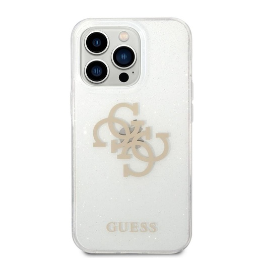 Apple iPhone 14 Pro Guess TPU Big 4G Full Glitter puzdro (Priehľadný) – GUHCP14LPCUGL4GTR
