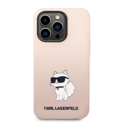 Apple iPhone 14 Pro Karl Lagerfeld Liquid Silicone Choupette NFT puzdro (Ružový) – KLHCP14LSNCHBCP