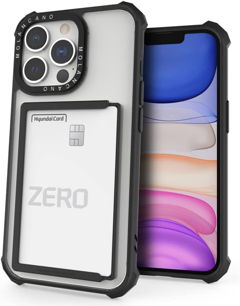 Apple iPhone 11 MOLAN CANO HN7 strapabíró hátlap tok kártyatartóval (Fekete)