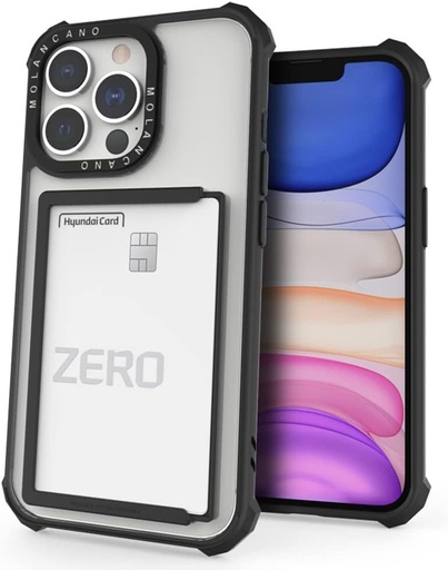 Apple iPhone 12 Pro Max MOLAN CANO HN7 odolný zadný kryt s držiakom na karty (Čierny)