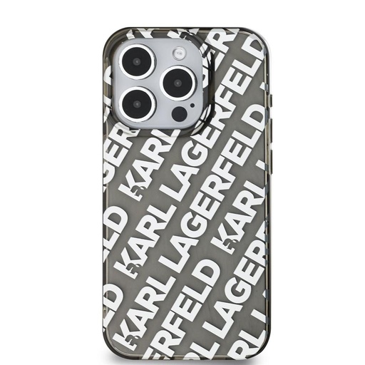 Apple iPhone 15 Pro Max Karl Lagerfeld IML Electroplated Repeated Logo puzdro (Strieborný) – KLHCP15XHKFOEMS