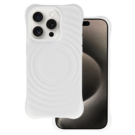Apple iPhone 15 Pro Tel Protect Wave magsafe zadný kryt (Biely)