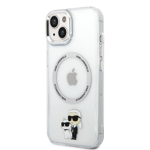 Apple iPhone 15 Karl Lagerfeld IML Karl and Choupette MagSafe puzdro (Priehľadný) – KLHMP15SHNKCIT