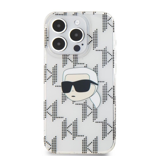 Apple iPhone 15 Pro Max Karl Lagerfeld IML Electroplated Karl Head puzdro (Priehľadný) – KLHCP15XHKLPKHT
