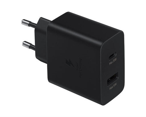 Samsung dvojitý portos USB-C / USB-A sieťový nabíjačka 35W (Čierny) – ECO balenie