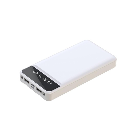 XO PR162 power bank 10000 mAh (Biely) – Lightning, Micro, USB-C káble