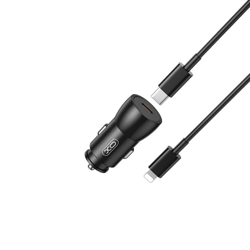 XO CC57 do auta rýchlonabíjačka (lightning kábel, PD rýchle nabíjanie) 25W (Čierny)