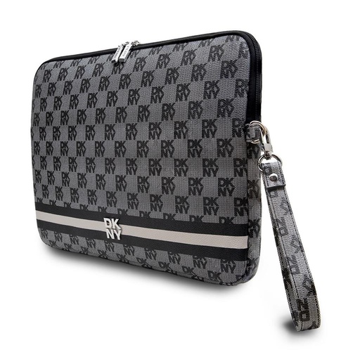 DKNY PU Leather Checkered Pattern and Stripe Laptop puzdro 13" - 14" (Čierny - DKCS14PVSHLK)