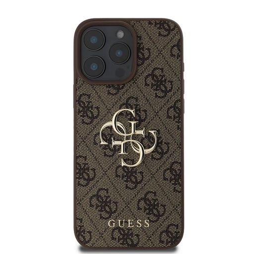 Apple iPhone 16 Pro Max Guess PU 4G Metal Logo puzdro (Hnedý) - GUHCP16X4GMGBR