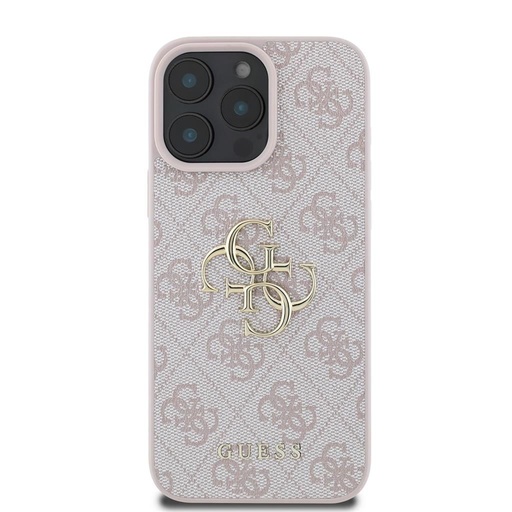 Apple iPhone 16 Pro Max Guess PU 4G Metal Logo puzdro (Ružový) - GUHCP16X4GMGPI