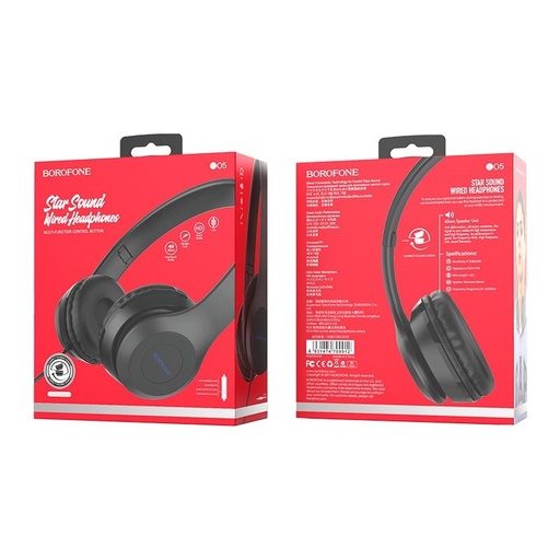 Borofone BO5 headset (jack 3,5mm), čierny