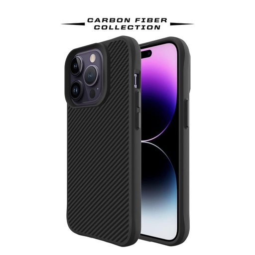 Apple iPhone 14 Pro Max TOKO Carbon fiber zadný kryt (Čierny)