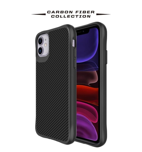 Apple iPhone 11 TOKO Carbon fiber zadný kryt (Čierny)
