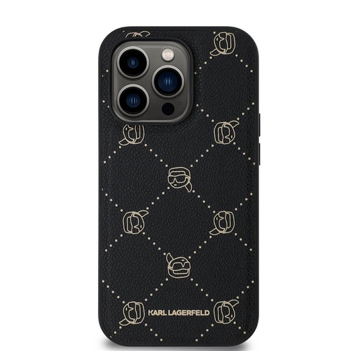 Apple iPhone 14 Pro Karl Lagerfeld PU Karl Heads Pattern MagSafe puzdro (Čierny) – KLHMP14LPGKHPHK