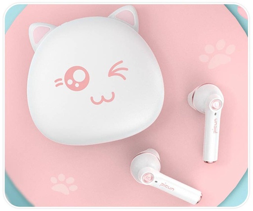 Picun HI CAT bezdrôtový headset, BT 5.0, biely