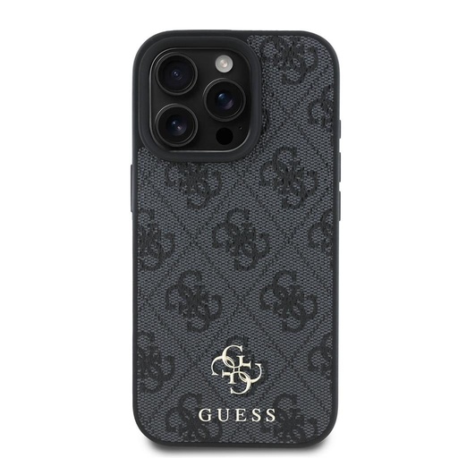 Apple iPhone 16 Pro Max Guess PU 4G Small Metal Logo MagSafe puzdro (Sivý) - GUHMP16XP4SM4MK