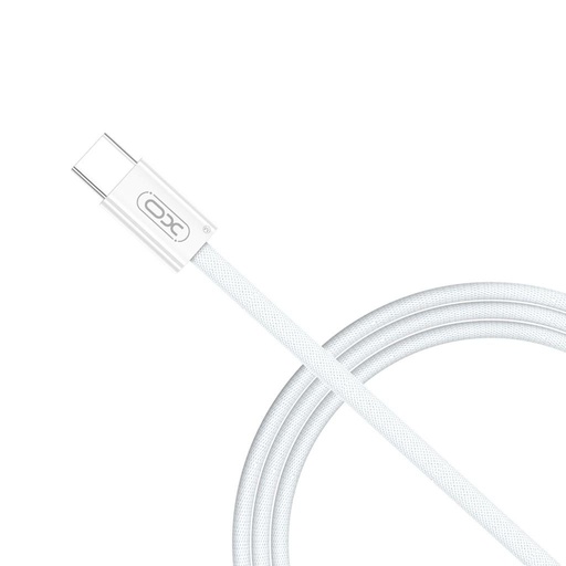 XO NB-Q260A USB-C–USB-C dátový kábel (Biely) – 1 m, 60W, pletený vyhotovenie