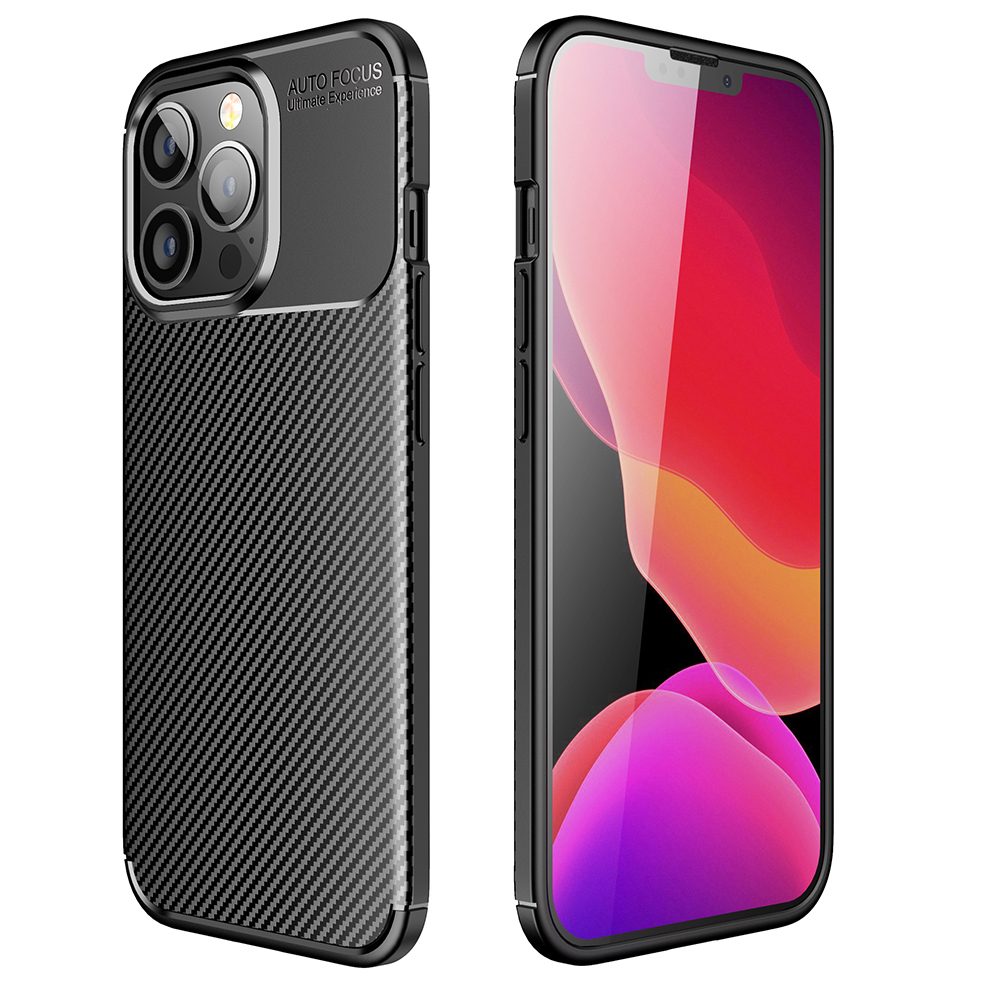 Samsung Galaxy A55 carbon fiber szilikon hátlap tok (Fekete)