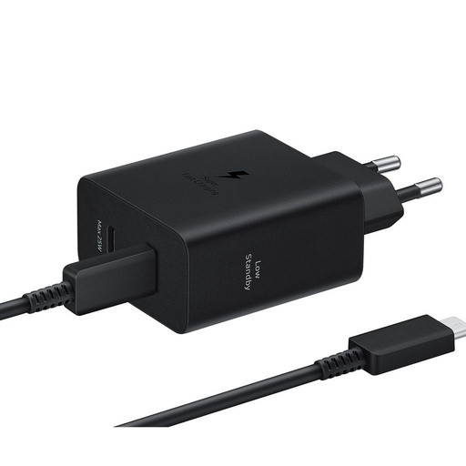 Samsung PD Dual USB-C sieťový rýchlonabíjačka 50W + USB-C kábel (Čierny)