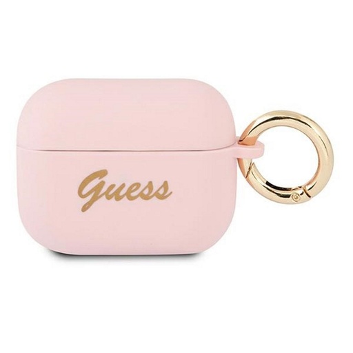 AirPods Pro Guess Silicone Vintage Script puzdro (Ružový) - GUAPSSSI