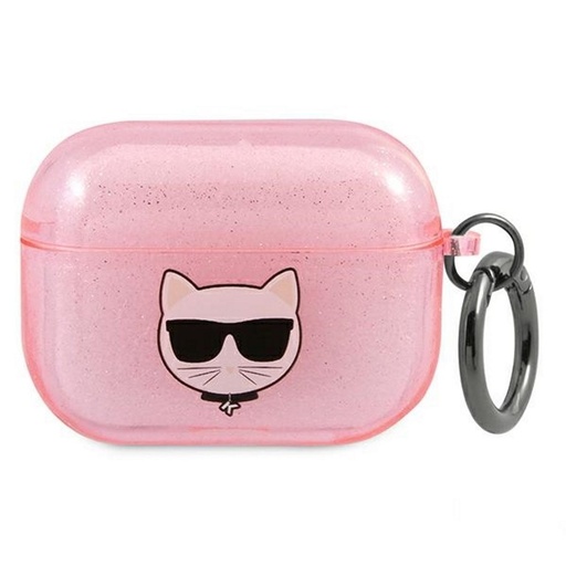 Apple AirPods Pro Karl Lagerfeld trblietavý puzdro Choupette (Ružový) – KLAPUCHGP