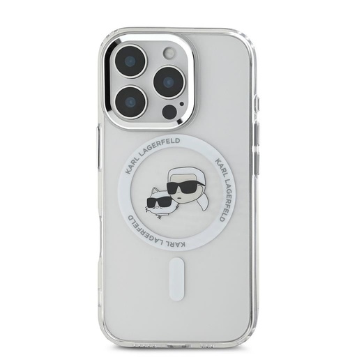 Apple iPhone 16 Pro Max Karl Lagerfeld IML K&CH Heads Metal Frame MagSafe puzdro (Priehľadný) - KLHMP16XHLSKCH