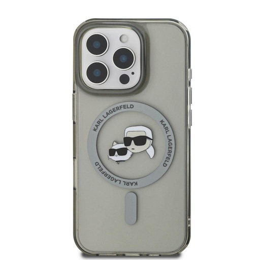 Apple iPhone 16 Pro Max Karl Lagerfeld IML K&CH Heads Metal Frame MagSafe puzdro (Čierny) - KLHMP16XHLSKCK