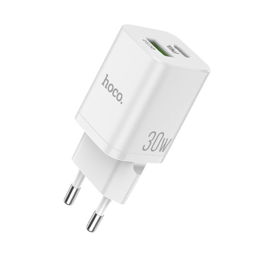Hoco N13 sieťový rýchlonabíjačka (QC, PD), PD 30W + QC 3.0, biely